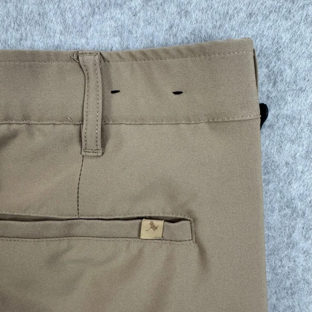 Birdie Bound Pants Mens 32 Beige Golf Khakis Stretch Zip Pocket Casual 32x31